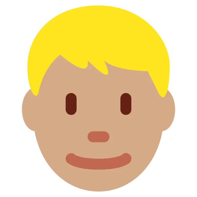 Man: Medium Skin Tone, Blond Hair