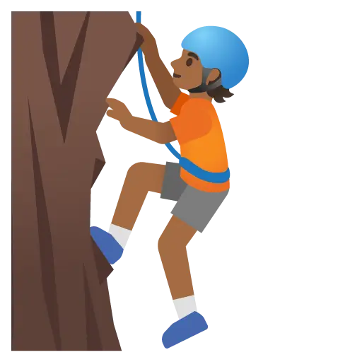 Person Climbing: Medium-Dark Skin Tone