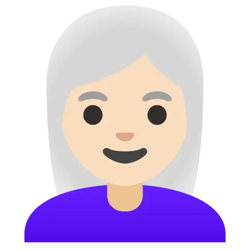 Woman: Light Skin Tone, White Hair