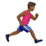 Man Running Facing Right: Medium-Dark Skin Tone