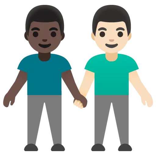 Men Holding Hands: Light Skin Tone, Dark Skin Tone