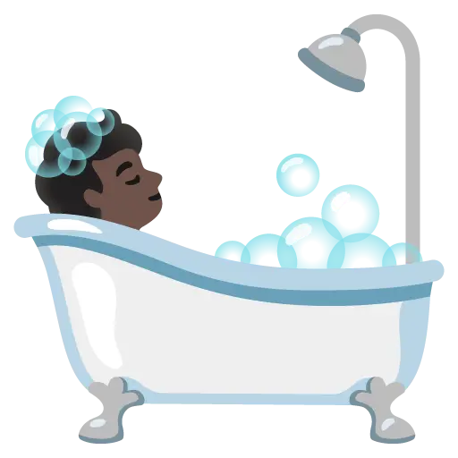 Person Taking Bath: Dark Skin Tone