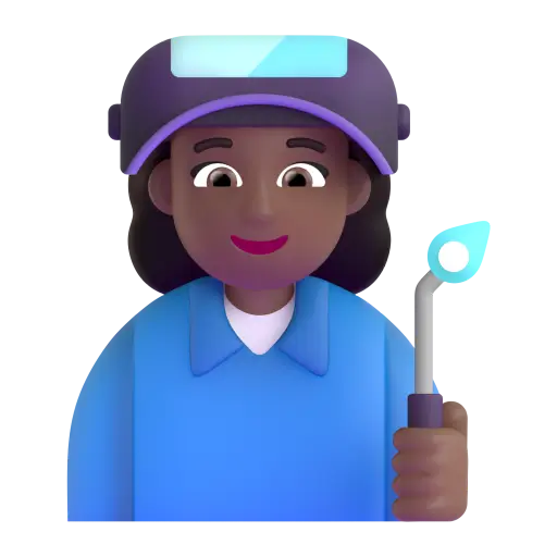 Woman Factory Worker: Medium-Dark Skin Tone