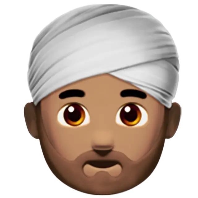 Man Wearing Turban: Medium Skin Tone